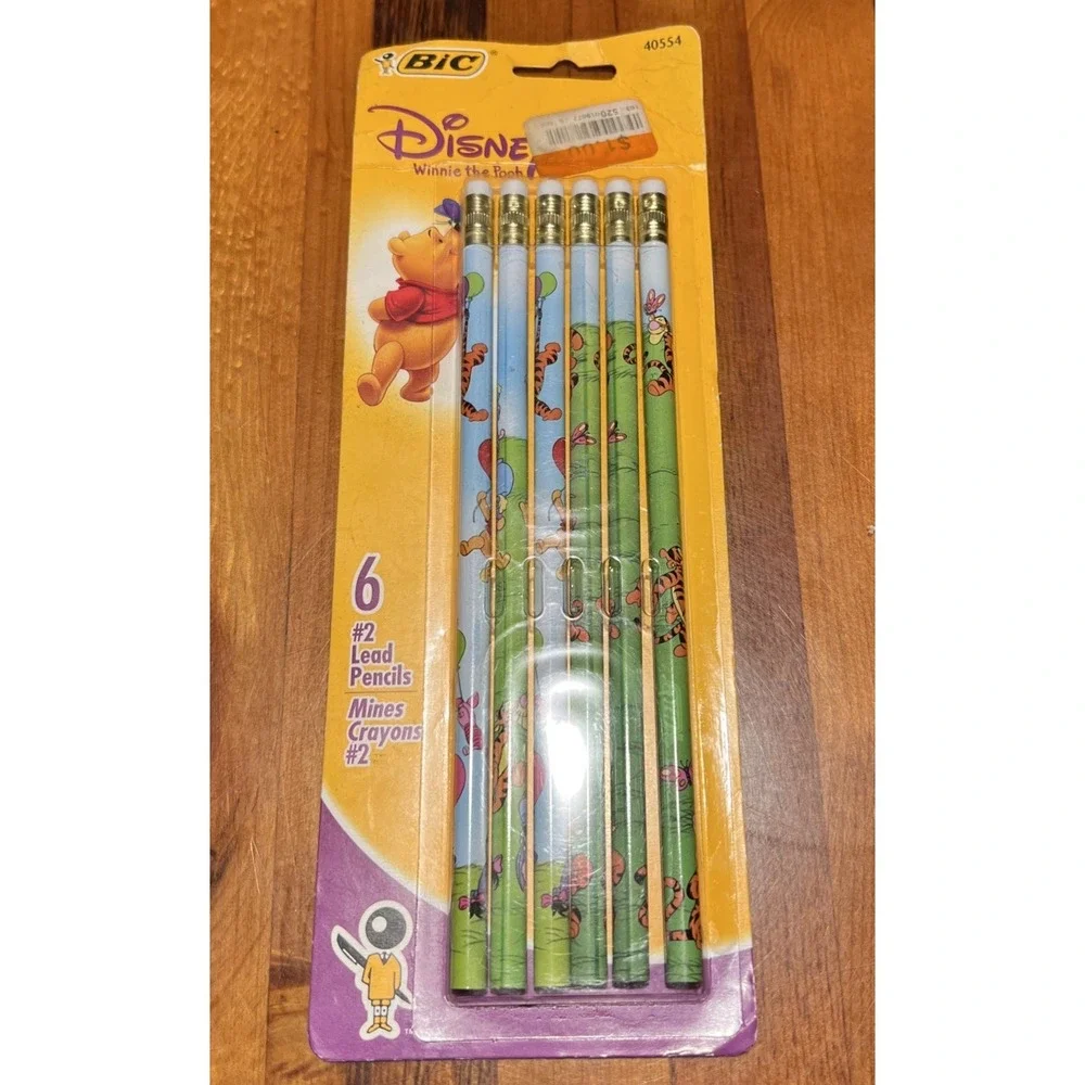 New BIC Disney 6 Pack Winnie The Pooh #2 Shatter Proof Lead Pencils Piglet